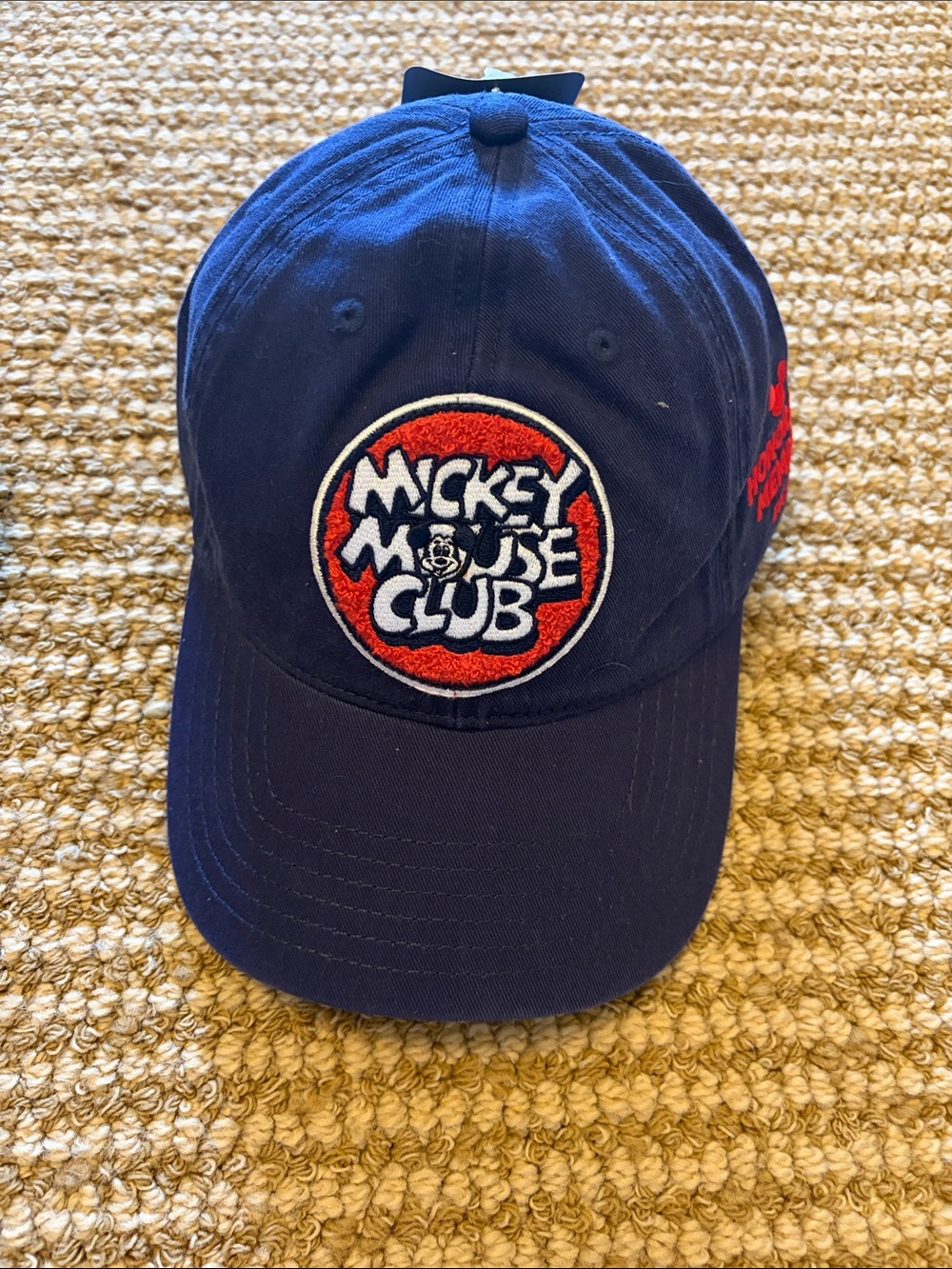 Disney Navy Mickey Mouse Club Embroidered Kids Cap with Red Patch